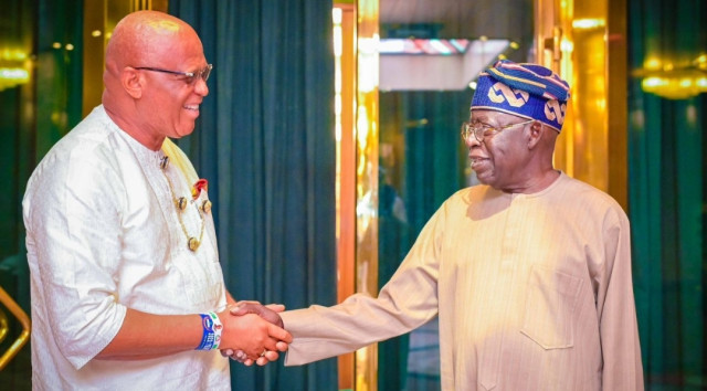 Akwa Ibom governor, Umo Eno with President Bola Ahmed Tinubu